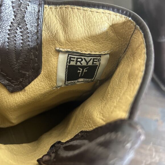 Frye Women Size 8B Boots Cowboy Western Pull On Shoes Heel Black Leather Jackie - Picture 11 of 16